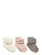 Wool Rib Baby Socks - 3-Pack Mp Denmark Brown