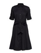 Belted Cotton-Blend Shirtdress Lauren Ralph Lauren Blue