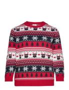Carxmas Reindeer Ls O-Neck Knt ONLY Carmakoma Red