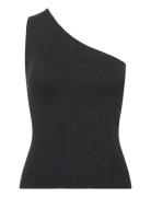 Slflura Lurex Shoulder Knit Top Selected Femme Black
