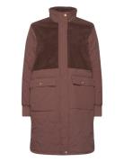 Hollie W Long Quilted Jacket Weather Report Brown