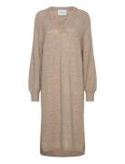 Filina V- Neck Knit Dress Minus Beige