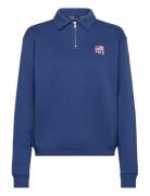 Flag & Logo Fleece Quarter-Zip Pullover Polo Ralph Lauren Blue