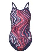 Women's Swimsuit Lightdrop Back Marbled Black-Blac Arena Navy
