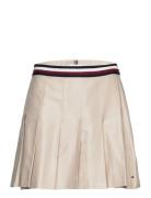 Global Stp Pleated Short Skirt Tommy Hilfiger Beige