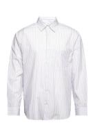 Striped Cotton Over D Shirt Mango Blue