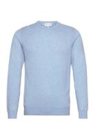 Man O-Neck Plain Davida Cashmere Blue