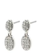 Beat Recycled Crystal Earrings Silver-Plated Pilgrim Silver