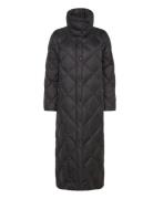 Nylon/Down-Sd Maxi Snap Front Lauren Ralph Lauren Black