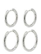 Love Hoop Earrings 2-In-1 Set Pilgrim Silver
