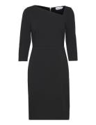 Scuba Crepe Asymmetric Dress Calvin Klein Black