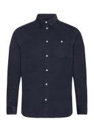 Regular Fit Corduroy Shirt - Gots/V Knowledge Cotton Apparel Blue