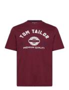 Logo Tee Tom Tailor Burgundy