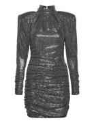 Mini Glitter Dress With Shoulder Pa Stella Nova Silver