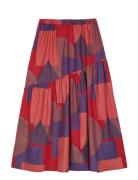 Geometric All Over Flared Skirt Bobo Choses Red