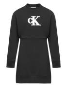 Metallic Monogram Hwk Dress Calvin Klein Black