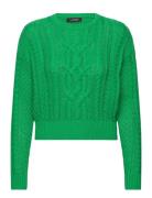 Cable-Knit Cotton Crewneck Sweater Lauren Ralph Lauren Green