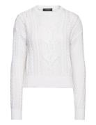 Cable-Knit Cotton Crewneck Sweater Lauren Ralph Lauren White