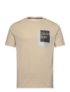 Overlay Box Logo T-Shirt Calvin Klein Beige