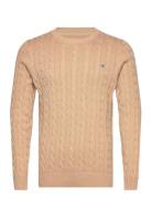 Cotton Cable C-Neck GANT Beige