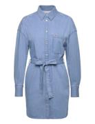 Tjw Belted Denim Shirt Dress Ext Tommy Jeans Blue