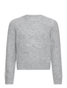 Sweater Knitted Solid Melange Lindex Grey