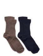 Sock Sb 2P Wool Ribb Lindex Patterned