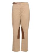 Leather-Trim Stretch Sateen Jodhpur Trou Lauren Ralph Lauren Beige