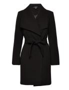 Crepe Wrap Coat Lauren Ralph Lauren Black