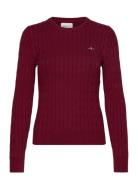 Stretch Cotton Cable C-Neck GANT Burgundy