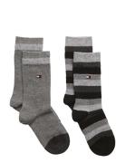 Th Kids Basic Stripe Sock 2P Tommy Hilfiger Grey