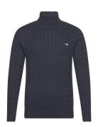 Cotton Cable Turtle Neck GANT Navy