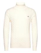 Cotton Cable Turtle Neck GANT Cream