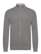 Cotton Pique Zip Cardigan GANT Grey