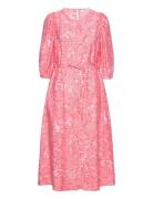Mschdivina Ladonna 3/4 Dress Aop MSCH Copenhagen Pink