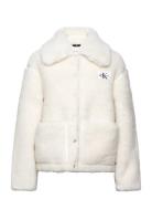 Short Sherpa Jacket Calvin Klein Jeans White