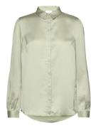 Viellette Satin L/S Shirt - Noos Vila Green