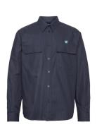 Carson Herringb Shirt Double A By Wood Wood Navy