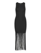 Tassel Knit Dress Bardot Black