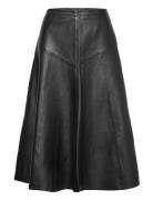 Slfrillo Hw Leather Midi Skirt B Selected Femme Black