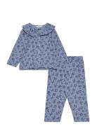 Printed Cotton Pyjamas Mango Blue