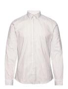 Striped Superflex Oxford L/S Lindbergh Beige