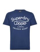 Copper Label Script Tee Superdry Blue