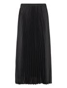 Satin Pleated Skirt Mango Black