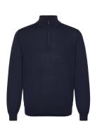 100% Merino Wool Sweater With Zip Collar Mango Navy