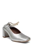 Agent Anklet Shimmer Silver Leather Pumps ALOHAS Silver