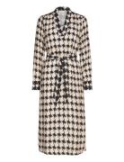 Long Dress In Houndstooth Print Coster Copenhagen Cream