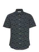 Cfanton Ss Aop Leaf Shirt Casual Friday Navy