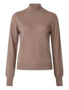 Ellen Merino Wool Mock Neck Sweater Lexington Clothing Brown