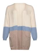 Carnew St L/S Long Stripe Cardi Knt ONLY Carmakoma Cream